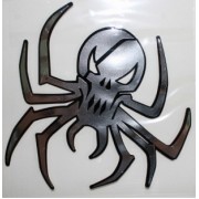Наклейка "Череп-паук"NKT 0132 металл, размер 12,5*12,5 см