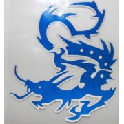 Наклейка "Синий дракон" NKT 0349 светоотражающая, размер 11*13 см