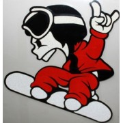 Наклейка "Сноубордист в красном" NKT 0636 светоотражающая, размер 12*12 см