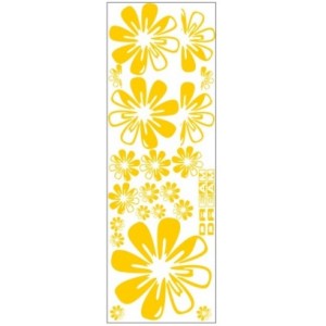 Комплект наклеек на весь авто                                               DIY 03 " Желтые цветы" светоотражающие, 1 лист, 30*95 см