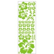 Комплект наклеек на весь авто                                                DIY 62 " Зеленые цветы" светоотражающие, 1 лист, 30*95 см
